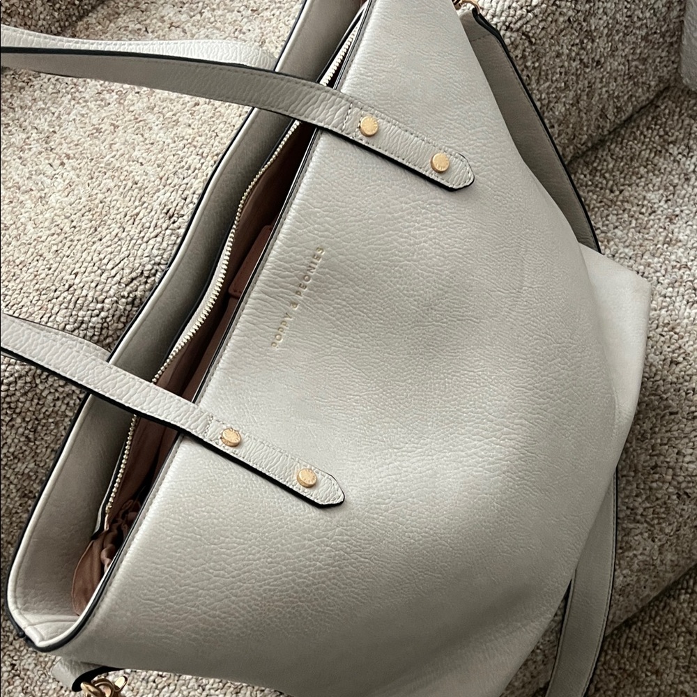 Poppy & Peonies Light Gray-beige work Tote - Picture 5 of 5